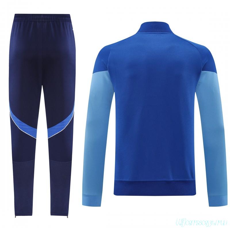 2025 Adidas Colorful Blue Full Zipper Jacket+Long Pants