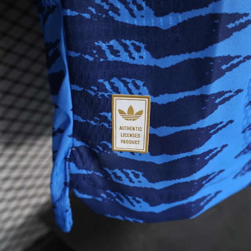 Player Version 2026 Colombia Away Blue with Zigzag Wave Pattern Jersey