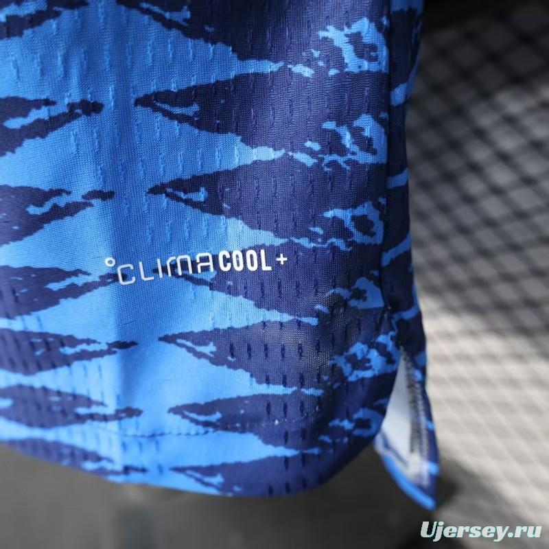 Player Version 2026 Colombia Away Blue with Zigzag Wave Pattern Jersey