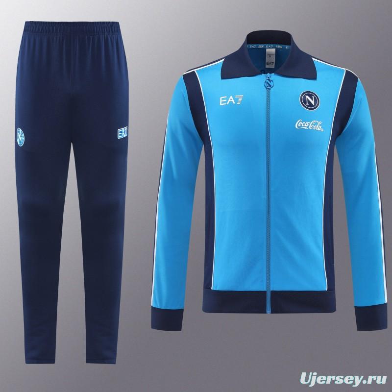 25/26 SSC Napoli Sky Blue Full zipper Jacket Tracksuit+ long pants