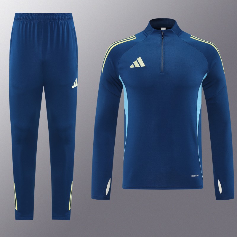 25/26  Adidas Navy Blue Full zipper Jacket Tracksuit+ long pants