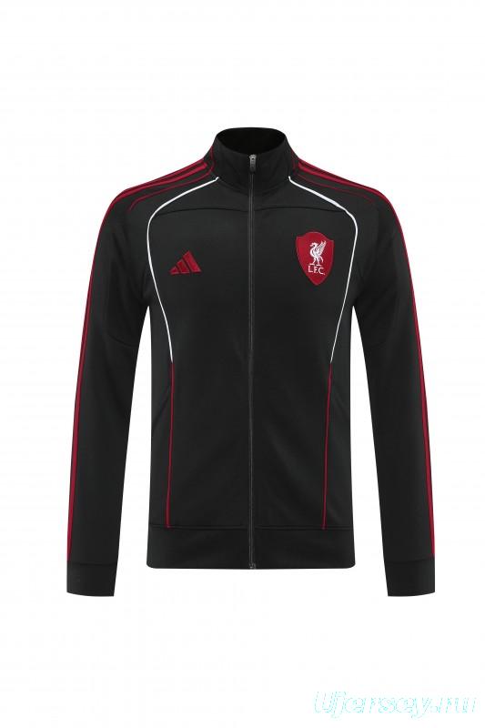 25/26 Liverpool FC Black  Full zipper Jacket Tracksuit+ long pants