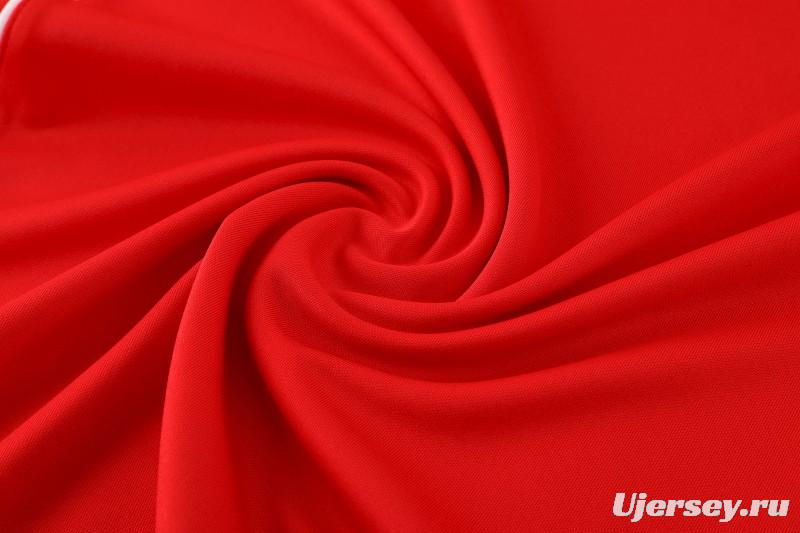 25/26  Adidas Red/White Full zipper Jacket Tracksuit+ long pants