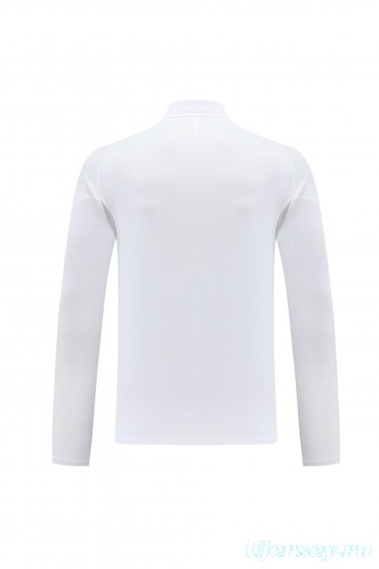 25/26  Adidas White Full zipper Jacket Tracksuit+ long pants