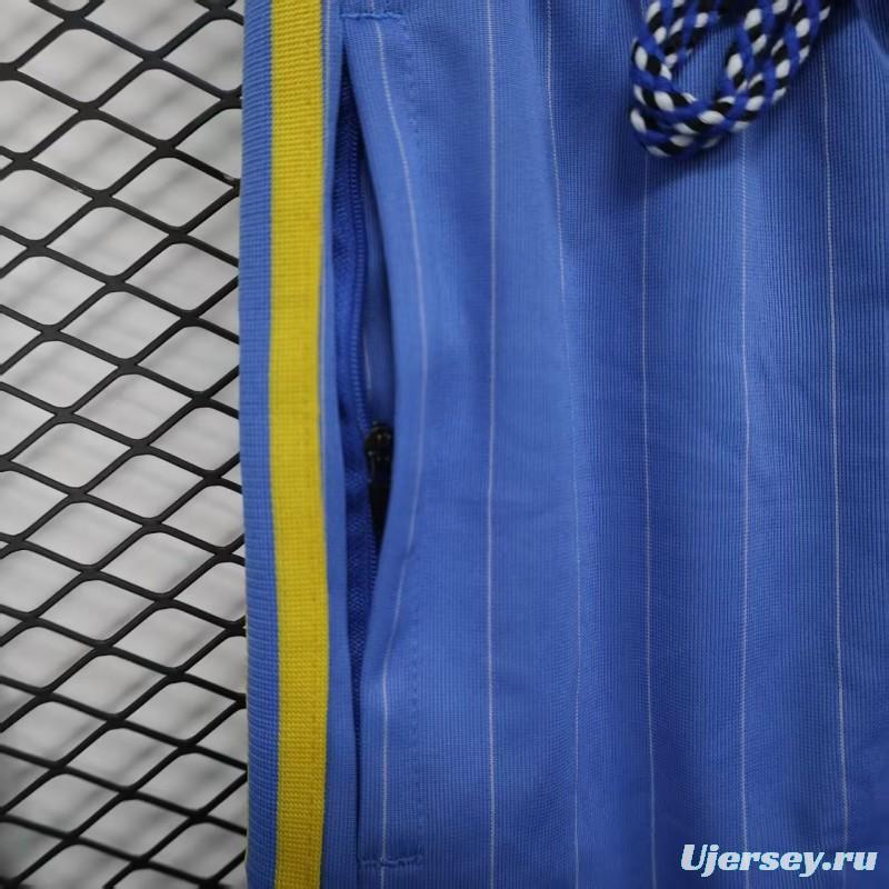 Retro Player Version  1990/91 Manchester United Third Sky Blue with Pinstripe Pattern Shorts