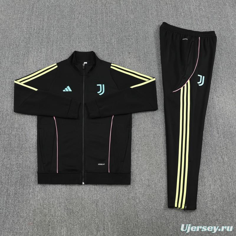 25/26  Juventus Black  Full zipper Jacket Tracksuit+ long pants