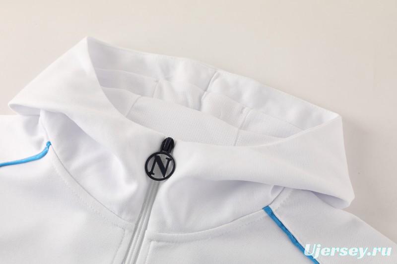 25/26 Napoli  White  Full zipper Jacket Tracksuit+ long pants