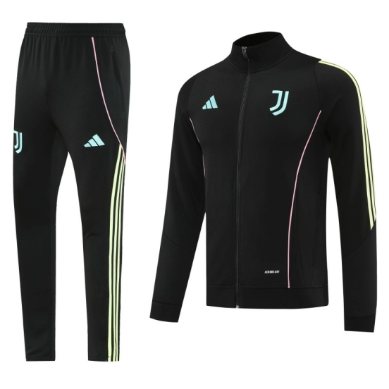 25/26  Juventus Black  Full zipper Jacket Tracksuit+ long pants