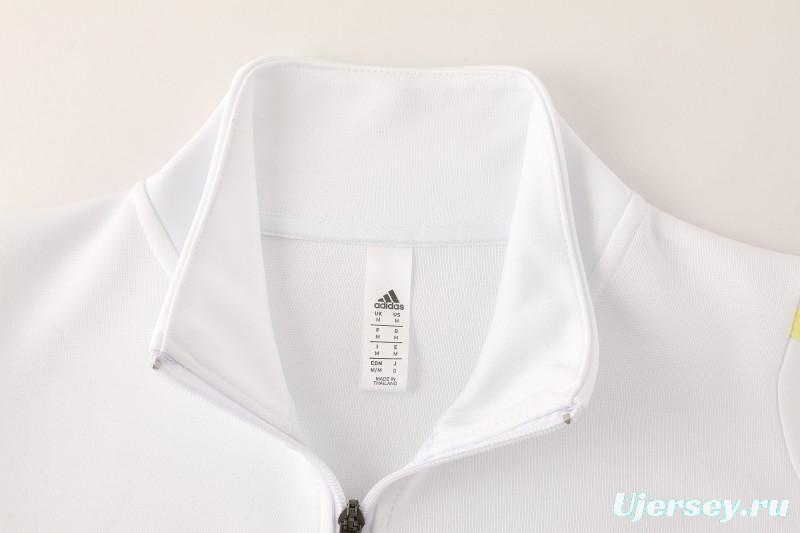 25/26  Juventus White  Full zipper Jacket Tracksuit+ long pants