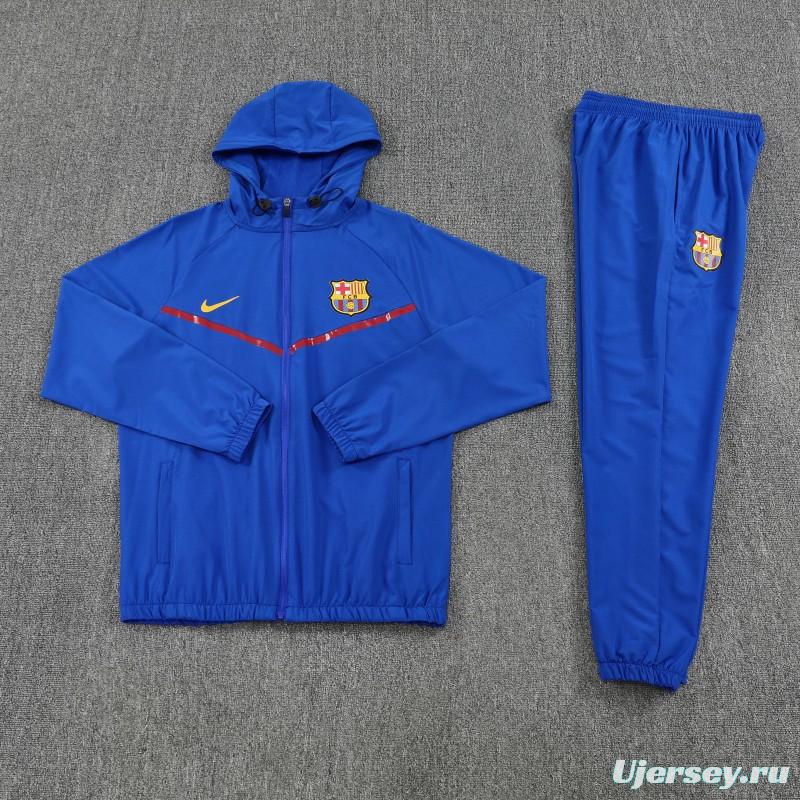 25/26 Barcelona Royal Blue Full zipper Jacket Tracksuit+ long pants