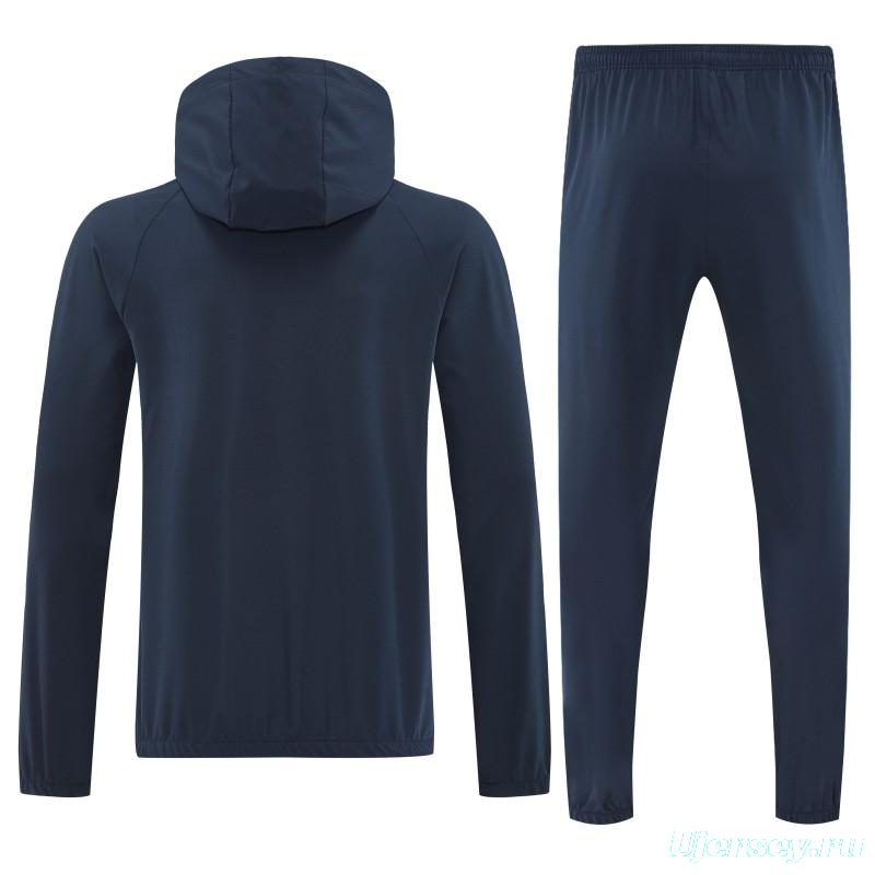 25/26 Barcelona Royal Navy Blue Full zipper Jacket Tracksuit+ long pants