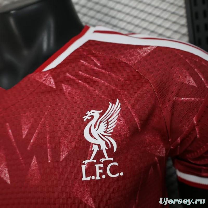 25/26 Player Version  Liverpool Home Red Abstract Pattern Jersey