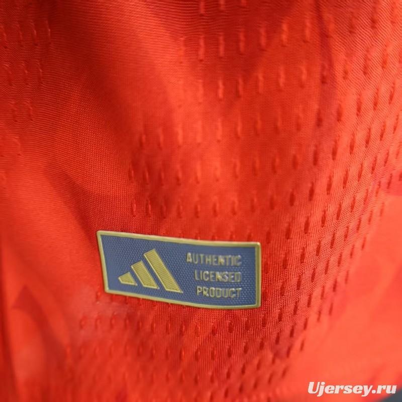 Player Version 2026 Belgium Home Red Long Sleeve Jersey