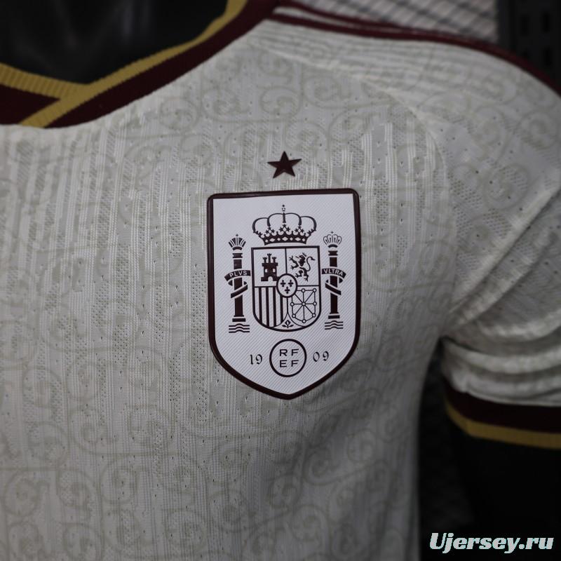 2026 Player Version  Spain Away Off-White Jersey