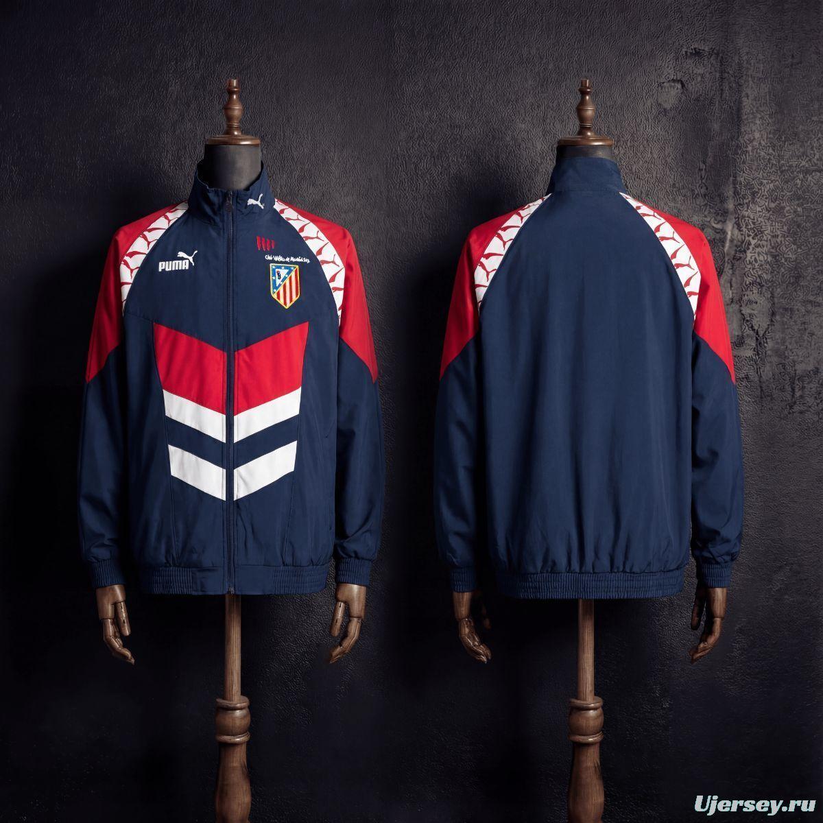 1996/97 Vintage Style Atletico Madrid Black Jacket Windbreaker