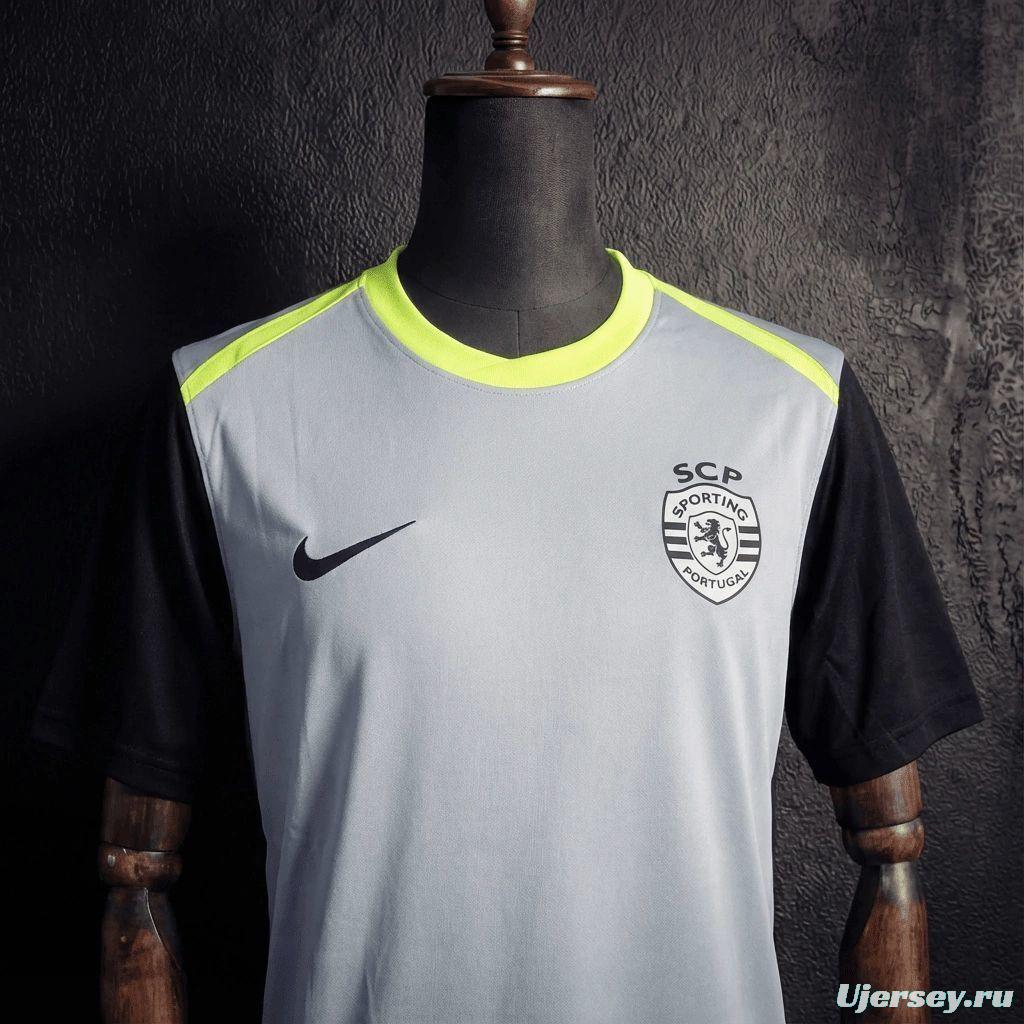 25/26 Sporting Lisbon Training Jersey Gray Jersey