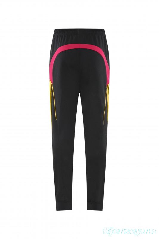 26/27 Roma Black Full Zipper Hooded Jacket Tracksuit + Long Pants