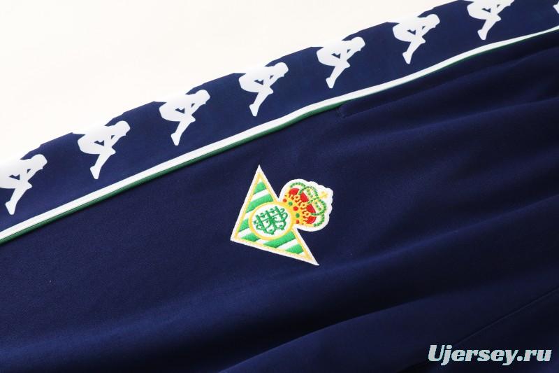 26/27 Real Betis x Kappa Navy Blue  Full Zipper Jacket Tracksuit + Long Pants