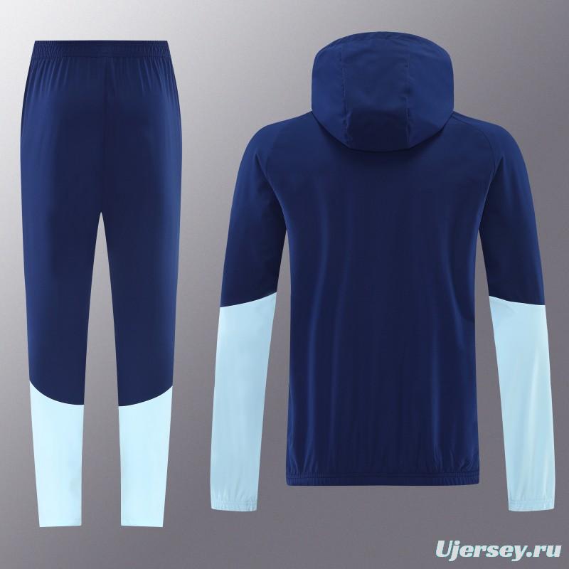 2026 Argentina Navy Blue Full Zipper Jacket + Long Pants