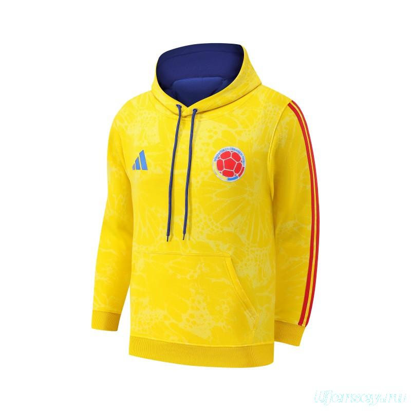 25/26 Colombia Yellow Embroidered Logo Hoodie