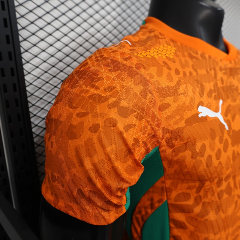 2026 Player Version Ivory Coast Orange with Leopard Pattern Jersey