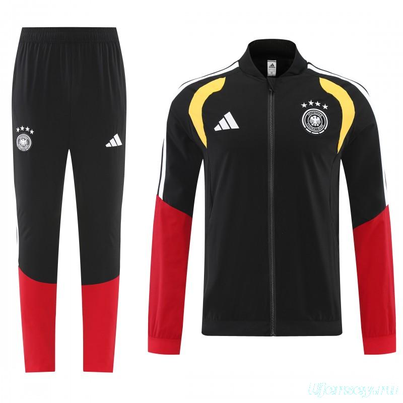 2026 Germany Black Full Windbreaker + Long Pants