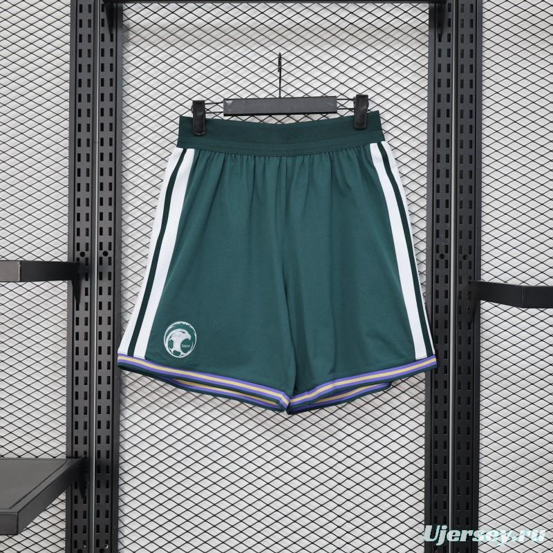 2026 Player Version Saudi Arabia Green with White Side Stripes  Shorts
