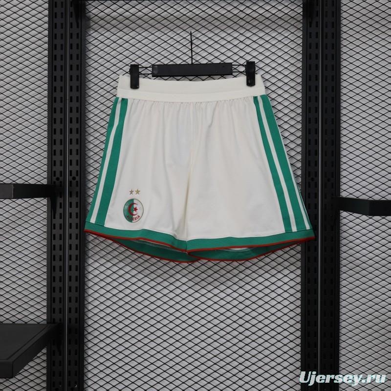 2026 Player Version Algeria White with Green Stripes Shorts