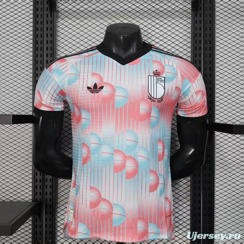 2026 Player Version Belgium Away White Pink Jersey