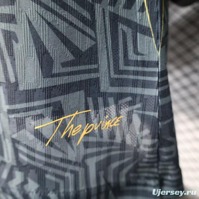 2026 Player Version Brazil Black with Gold Geometric Tribal Pattern Jersey