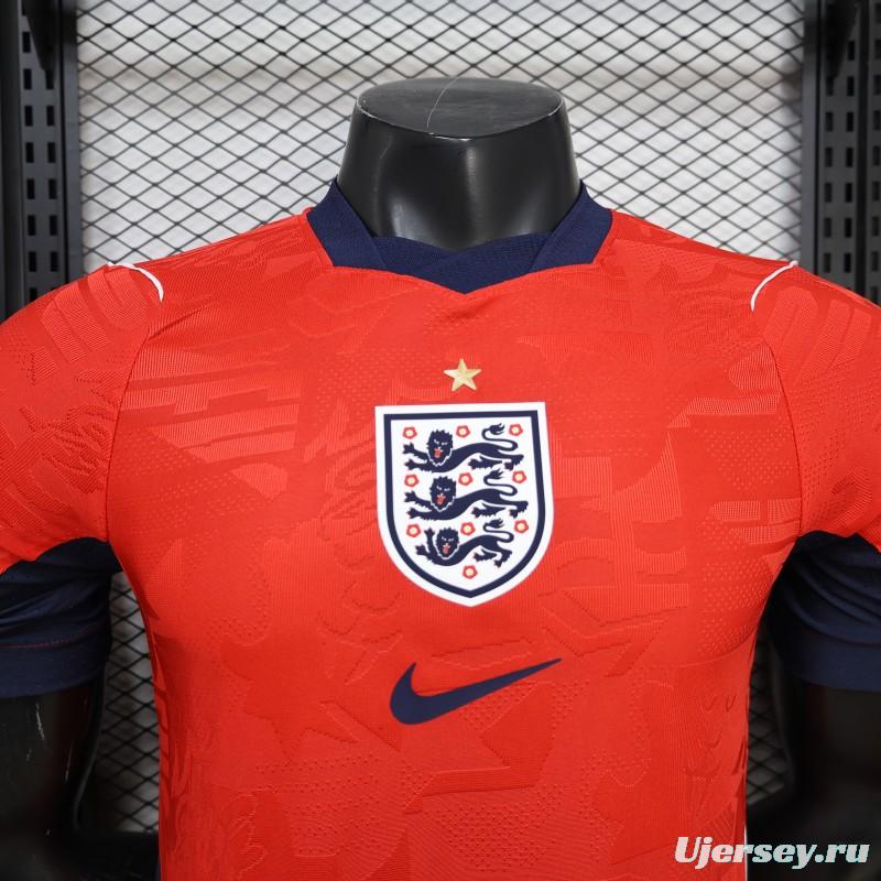 2026 Player Version England Red with Abstract Graphic Pattern Jersey