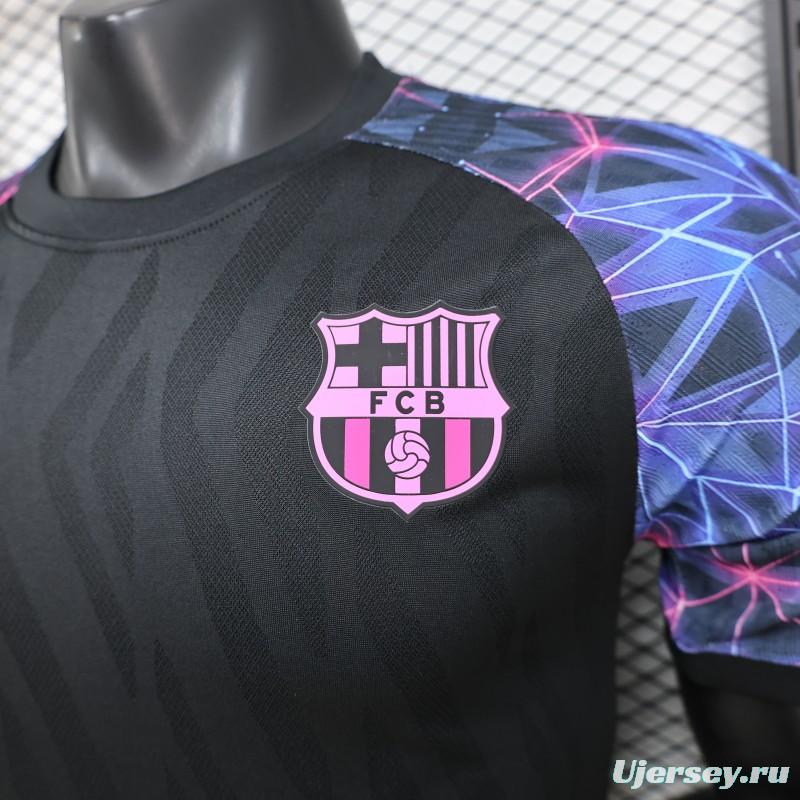 Player Version 25/26 FC Barcelona Black with Neon Geometric Pattern Jersey