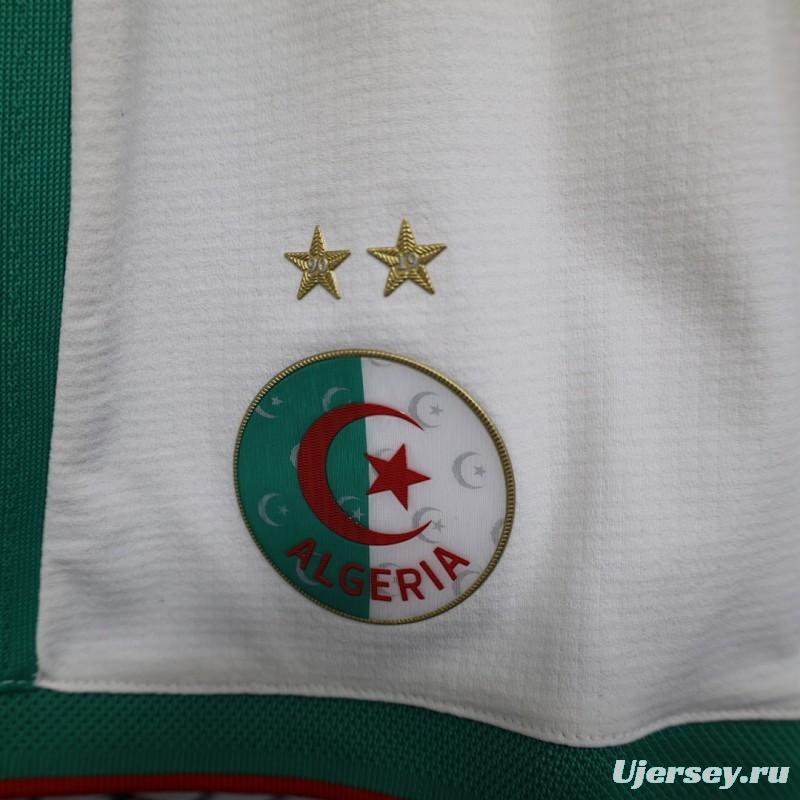 2026 Player Version Algeria White with Green Side Stripes Shorts