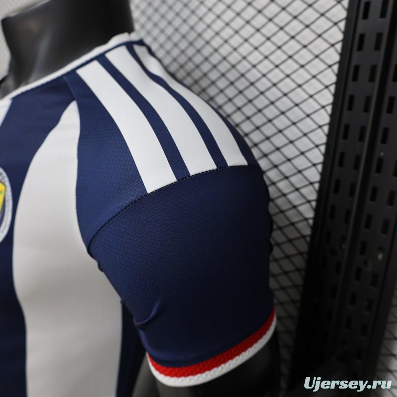 Player Version 2027 Scotland Away White/Navy Vertical Stripes Jersey