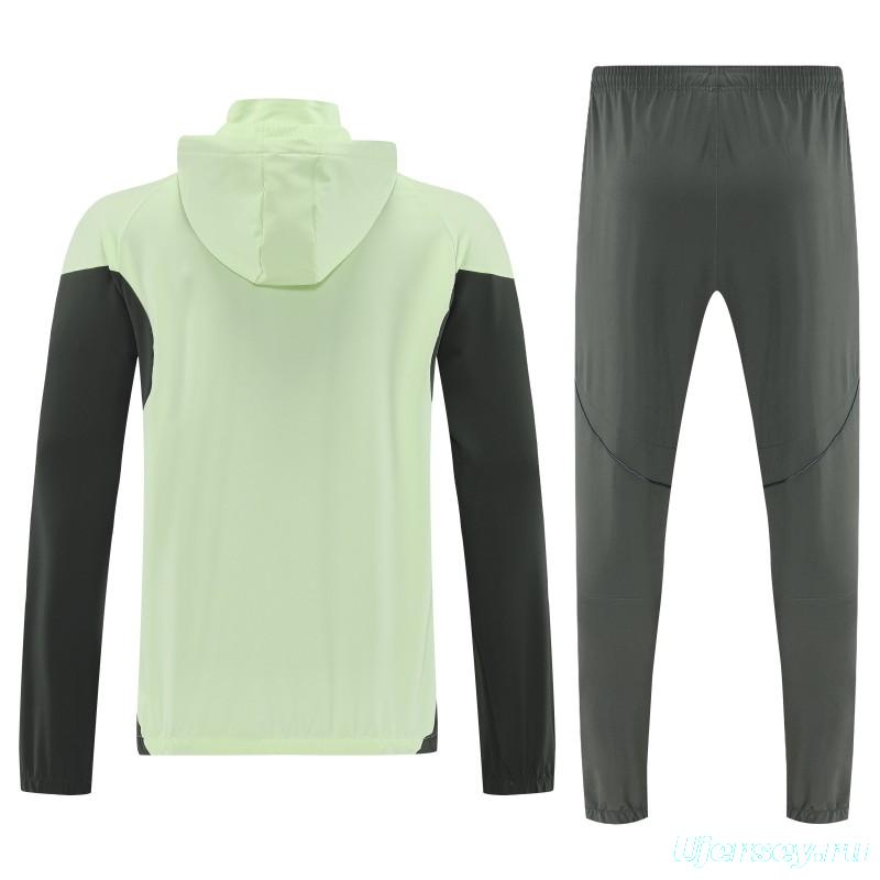 26/27 Adidas Neon Green Full Zipper Hooded Jacket Tracksuit + Long Pants