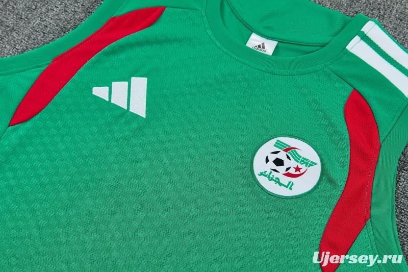 26/27  Algeria Green Sleeveless Training Vest +Shorts Set