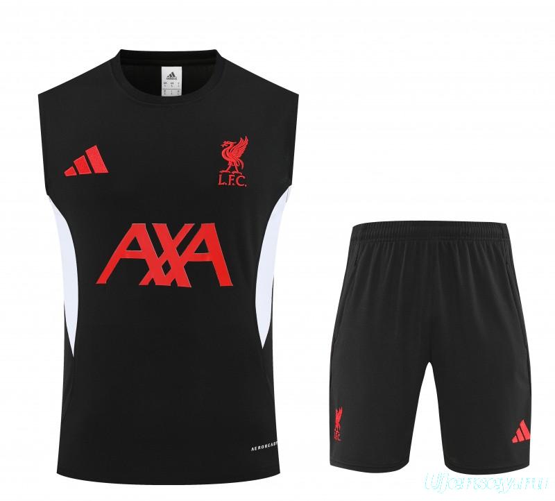 26/27 Liverpool Black Sleeveless Training Vest +Shorts Set