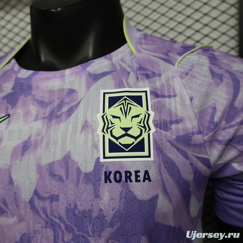 Player Version 2027 South Korea Away Purple Floral Jersey