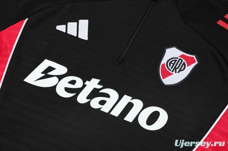 25/26 Riverbed Black Half Zipper Jacket Tracksuit + Long Pants