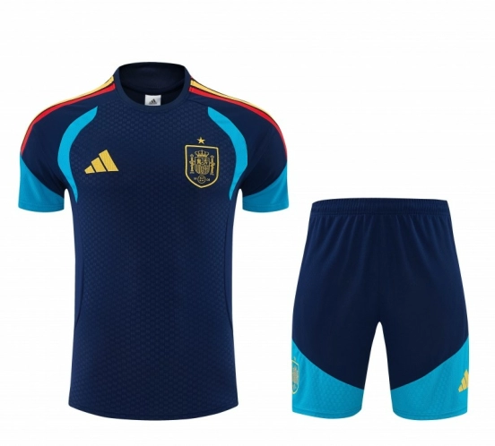 26/27 Spain Navy Blue Short Sleeve+Soccer Shorts