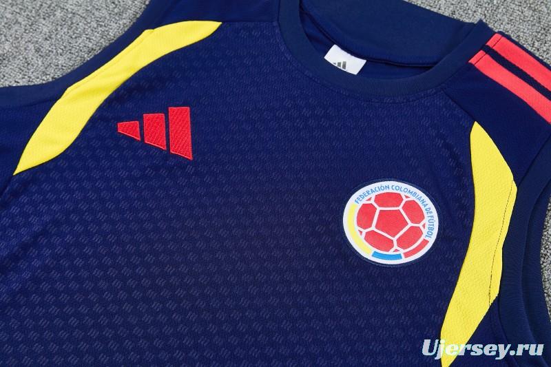 26/27  Colombia Navy Blue Sleeveless Training Vest +Shorts Set