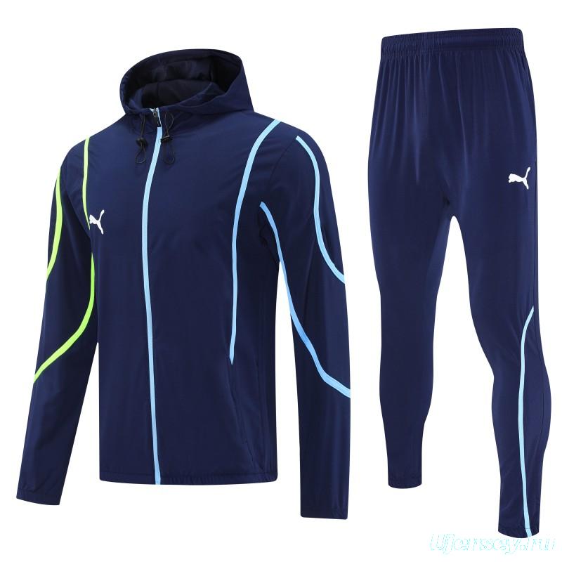 26/27 Puma Navy Blue Full Zipper Hooded Jacket Tracksuit + Long Pants