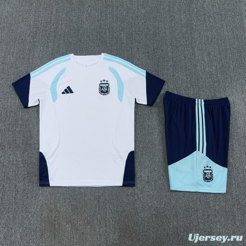 26/27 Argentina White Short Sleeve+Soccer Shorts