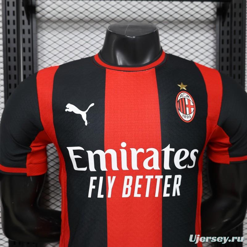 Player Version 26/27 AC Milan Red & Black Vertical Stripe Home Jersey