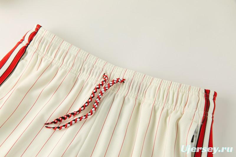 26/27 Benfica × Adidas Originals Off-White Pinstripe Short Sleeve+Soccer Shorts