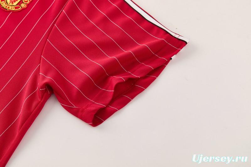 26/27  Manchester United Red Short Sleeve+Soccer Shorts