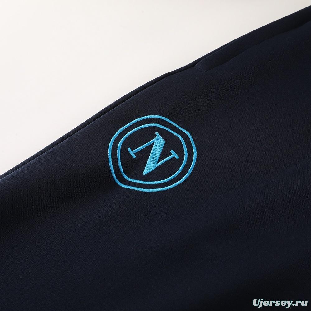 26/27 Napoli Navy Blue  Full Zipper Jacket Tracksuit + Long Pants