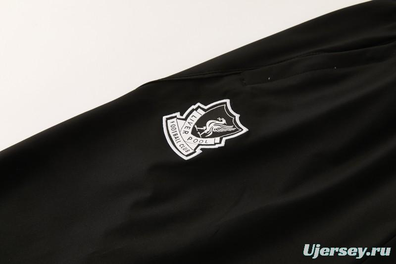 26/27 Liverpool Green Full Zipper Hooded Jacket Tracksuit + Black Long Pants