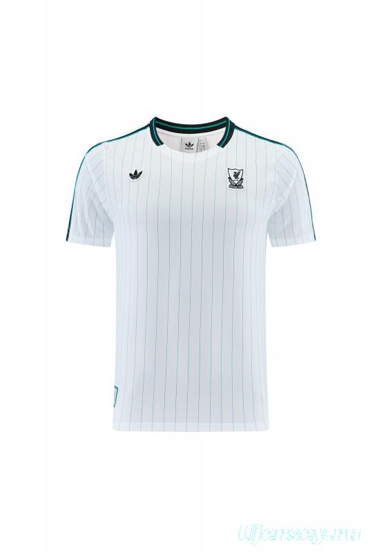 26/27  Liverpool White Short Sleeve+Soccer Shorts