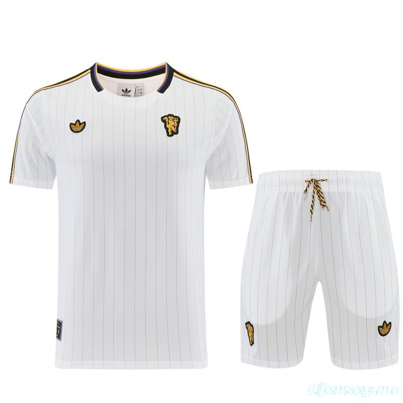 26/27 Manchester United White Short Sleeve+Soccer Shorts